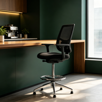 Chaise de bureau ergonomique pivotante en tissu maillé, chaise de conférence de haute qualité, chaise de bar pour réunions de bureau et café