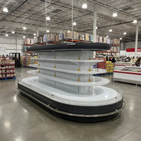 Vitrine Réfrigérée Multi-Niveaux Ouverte avec Rideau d'Air pour l'Exposition Alimentaire en Supermarché