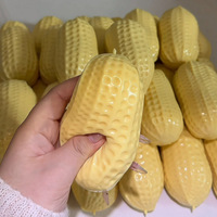 Balle anti-stress en forme de cacahuète, style blocs de construction, à modeler soi-même, vente en gros transfrontalière, emballage transparent, texture croustillante