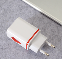 Chargeur mural portable double USB avec logo OEM, LED, 2 ports, pour téléphones mobiles