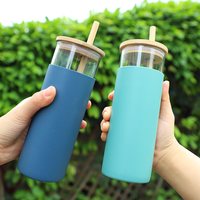 20oz 30oz 40oz vente en gros en vrac personnalisé arc-en-ciel voyage bambou verre sublimation eau café gobelet tasse bouteille tasse avec paille
