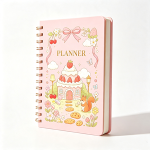 Cuaderno Espiral con Estampado de Dibujos Animados, Bloc de Notas A5 Portátil con Rayas Anchas, Diario con Estampado Metálico para Niñas, para Estudio y Uso Diario - Product Image 6