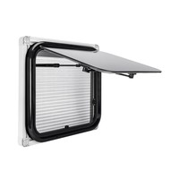Ventanas para Caravana, Autocaravana o Remolque de 500*450 mm, Doble Acristalamiento, Aleación de Aluminio, con Persiana Plegable y Mosquitera - Estilo Lujoso