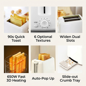 Tostadoras <span class=keywords><strong>de</strong></span> Acero Inoxidable con Temporizador Preciso, Diseño Seguro para Desayunos en Oficinas y Despensas - Product Image 6