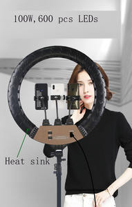 Anneau lumineux LED à intensité variable, 22 pouces, 56cm, pour Selfie, éclairage annulaire, obturateur à distance pour le maquillage en Streaming en direct, vente en gros - Product Image 3