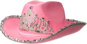 Finestyle <strong>Pink</strong> Bling Cowgirl <strong>Hat</strong> Novelty Child <strong>Pink</strong> <strong>Cowboy</strong> <strong>Hat</strong> With Blinking Tiara - Product Image 6
