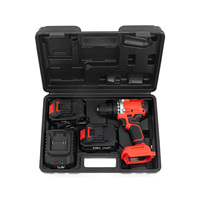 Perceuse sans fil 21V kit de perceuse tournevis outil matériel perceuse électrique mur de briques métal bois avec deux batteries 3.0ah)