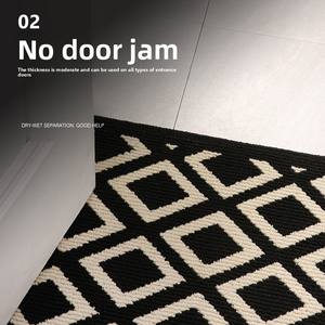 Tapis d'entrée antidérapant à motif damier pour usage domestique, anti-poussière, résistant à l'usure, simple et absorbant l'eau - Product Image 3