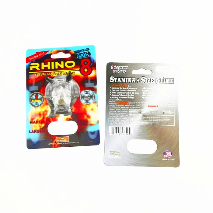 Rhino8 Rhino69-Sex Pill Card Blister Paper Cards Hardest Times male enhancement pills Capsule Box