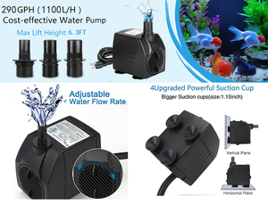 Aquariumpomp, onderwaterpomp, 290GPH, energiezuinig, ultrastil, 16W, Koi vijverpomp, buitengebruik, in doos verpakt - Product Image 5