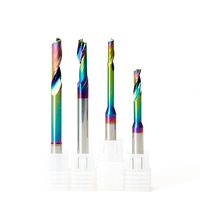 Fraise à rainurer simple en aluminium de 8 mm avec revêtement DLC arc-en-ciel, en carbure monobloc pour fraisage CNC et découpe de profilage à haute dégaine