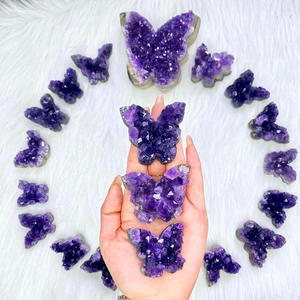 ขายส่งชุดผีเสื้ออะเมทิสต์จากอุรุกวัย แกะสลักด้วยมือ รูปทรงดอกไม้ หินธรรมชาติ ตกแต่งบ้าน - Product Image 3