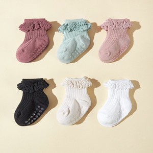 코튼 로리타 공주 양말 여자 미드 부트 아기 양말 레이스 니트 승무원 봄 시즌 하이 캐주얼 양말 - Product Image 6