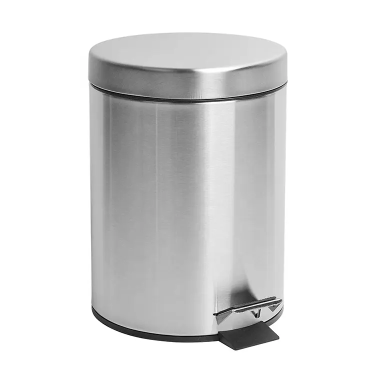 Houseware Household 3l 5l Stainless Steel Metal Trash Bins With Pedal