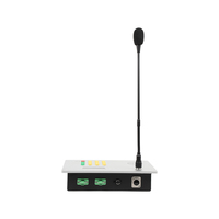 Système d'interphone de diffusion SIP avec écran LCD, microphone col de cygne, console de pagination IP industrielle de bureau