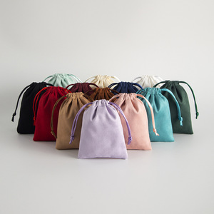 Promotional <b>Gifts</b> Jewelry Packaging Flannel Velvet Drawstring Bag Custom Logo Small Cloth Velvet Drawstring Pouch - Product Image 1