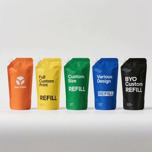 Bolsa de plástico personalizada con pico, bolsa transparente de pie, bolsas de embalaje para exfoliación corporal con logotipo - Product Image 5