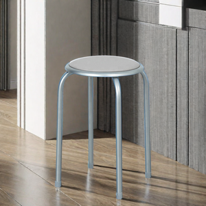 Muebles para el Hogar Baratos, Taburete Apilable Redondo con Asiento Acolchado y Patas de Metal 7271 - Product Image 5