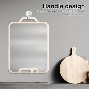 Planche à découper écologique en plastique et acier inoxydable à double usage avec aiguiseur et presse-ail - Product Image 2