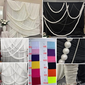 LEDA high quality New Customized Black Wedding <b>Party</b> Event Curtain <b>Backdrop</b> Drapes for Event Stage Decoration - Product Image 5