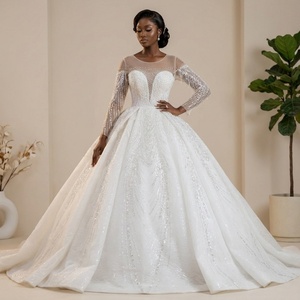 chinese dress ladies Vintage Lace Ball Gown Wedding Dress Off Shoulder V-Neck