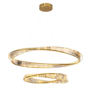 Zèle éclairage moderne led circulaire lumière style nordique métal murano verre pendentif anneau lustres - Product Image 1