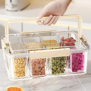 Portable Spice Storage Box Food Grade With Compartments Clip On Lid For Kitchen Travel Use Rectangle Shape Moisture Proof - Product Image 3