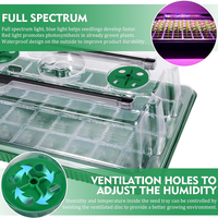 2 Sets 40 Cellules Timer Dim Humidity Domes Germination Kit Garden Nursery Plant Seedling Grow Box With 4 LED Grow Lights Grow Tray