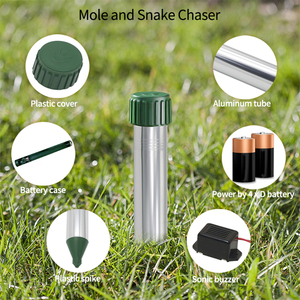 Répulsif à rongeurs de jardin écologique en ABS imperméable, alimenté par batterie, à ultrasons, contre les taupes, les serpents, les <span class=keywords><strong>souris</strong></span>, les rats, vibrateur - Product Image 4