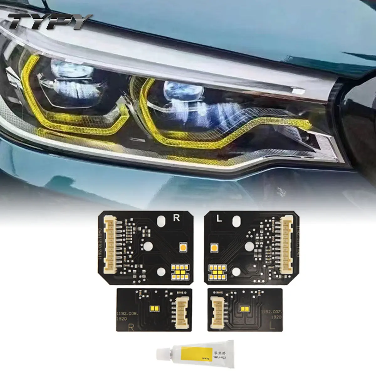 Autozubehör Für BMW 5er M5 2017-2023 DRL LED-Platinen G30 F90 Tagfahrlicht Lemon Gold Yellow Signal leuchte