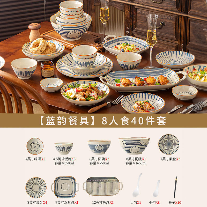 La richesse de toutes les directions entre dans un ensemble de 8 personnes, 40 pièces