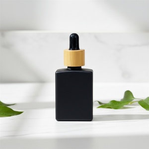 1oz <b>Dropper</b> <b>Bottles</b> Empty Square Transparent 30ml Matte Black Glass Essential Oil Frosted <b>Dropper</b> <b>Bottles</b> With White <b>Dropper</b> - Product Image 6