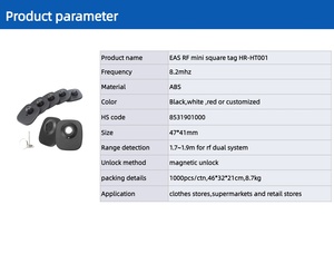 HR-TENDA HR-HT001 nhựa từ Mini Vuông <span class=keywords><strong>EAS</strong></span> <span class=keywords><strong>RF</strong></span> cứng tag cửa hàng quần áo nhãn an ninh từ Quảng Đông - Product Image 2
