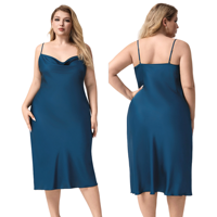Robe de nuit ample sans manches en soie glacée pour femmes grandes tailles, collection printemps/été, vente en gros ODM jusqu'à 200 lbs