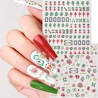 Autocollant Nouvel An Designers Fleur Nail Stickers Noël Nail Art Stickers pour Nail Glitter Décoration