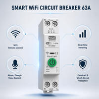 Disjoncteur miniature EPEPRO 63A WIFI sur rail DIN avec contrôle à distance, moniteur d'énergie et protection réglable contre les surtensions et les sous-tensions