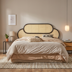 Cama Moderna de Ratán con Cabecera Sencilla para Uso en Hogar, Hotel o Villa - Tamaño y Color Personalizables, Directo de Fábrica en Vietnam - Product Image 1