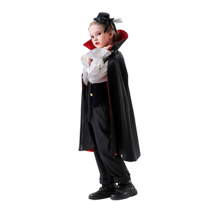 Disfraz de vampiro para niños, capa roja, traje negro, disfraz de Halloween para niños - Product Image 3
