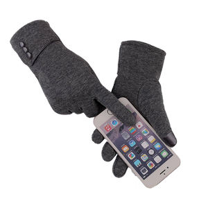 Guanti portatili da donna in Cashmere da esterno alla moda per donna guanti Touch Screen in velluto inverno caldi lunghi guanti neri - Product Image 2