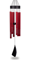 Campanas de Viento Japonesas Modernas de Aluminio de 36 Pulgadas, Color Rojo/Azul/Negro, Decoración con Líneas Cortadas con Láser, para Interiores/Exteriores, Resistentes al Agua