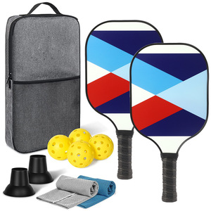 Pickleball Paddle Set Fiberglass 2 Paddles 4 Balls Carry Bag Anti <b>Slip</b> Grip Tape Entertainment Outdoor Sports Equipment - Product Image 2