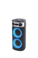Altavoz Bluetooth portátil electrónico con sonido estéreo de 100W, doble woofer de 6'', DSP y audio de alta calidad.