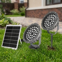 Projecteur LED solaire DC étanche IP65 en aluminium pour extérieur, télécommande, intensité réglable, pour jardin, pelouse, allée, maison