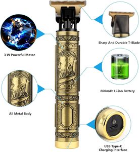 Cortadora de Pelo Profesional de Acero Inoxidable, Afeitadora Eléctrica para Caballero, Máquina Cortadora para Barbería, Uso en Hoteles, Hogar, OEM en Inglés - Product Image 5