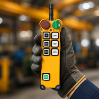 Télécommande radio industrielle étanche IP65 à 6 boutons et double vitesse de style F24-6D pour pont roulant