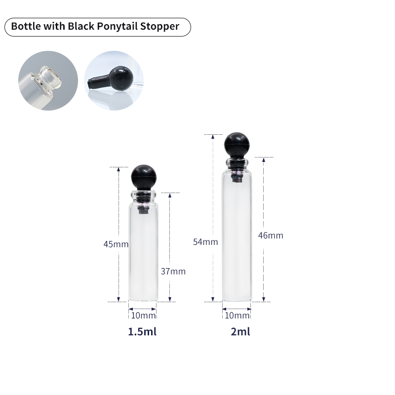 Transparent Bottle + Black Ball Stopper