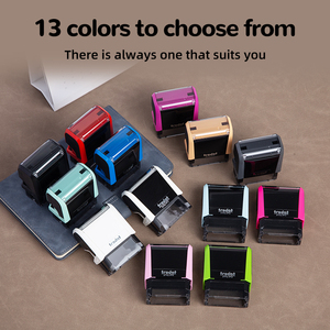 4912 自动印字印章 彩色塑料数码印刷 DIY 自定义文字内容 47*18mm 倾斜式翻盖办公用 - Product Image 5