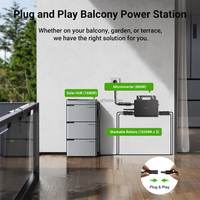 Système solaire extensible pour balcon de 800 W |   Système de stockage d'énergie solaire avec batterie au lithium empilable de 1 kWh, 2 kWh, 3 kWh, 4 kWh
