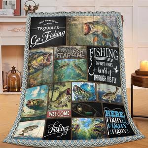 Marine Life Flannel <b>Blanket</b> Throw <b>Blanket</b> Nap <b>Blanket</b> Fade Resistant Lightweight for Travel <b>Camping</b> Custom Print Wholesale - Product Image 6