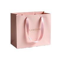 Sacs Cadeaux Personnalisés Écologiques Recyclables de Luxe avec Logo, Estampage à Chaud Doré, Poignées Longues en Ruban, pour Boutiques et Shopping en Carton
